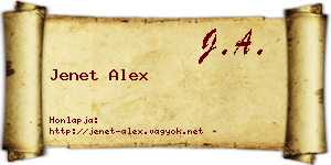 Jenet Alex névjegykártya